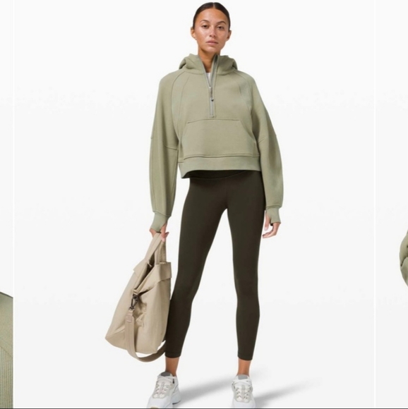 lululemon athletica Tops - Lululemon Scuba 1/2 Zip Hoodie Rosemary Green